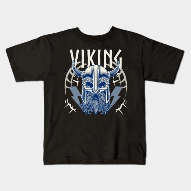 Viking Skull 3.4 Kids T-Shirt by Harrisaputra